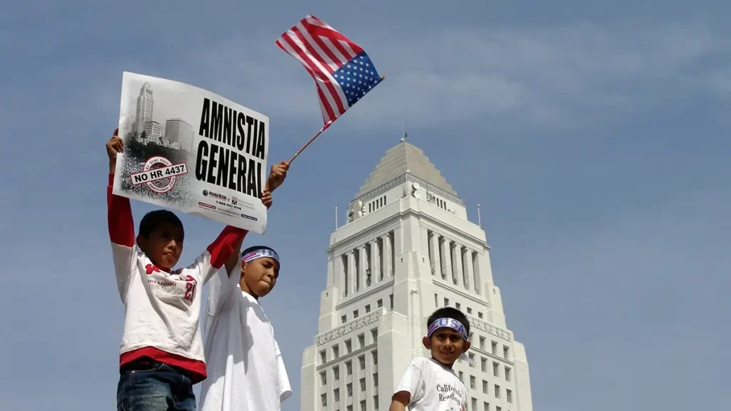 immigration day protesting by immigrant kids
